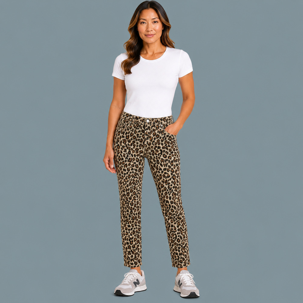 Veronica Beard 27 Size 4 Brooke Skinny Mid Rise Leopard Animal Print Cotton Jean